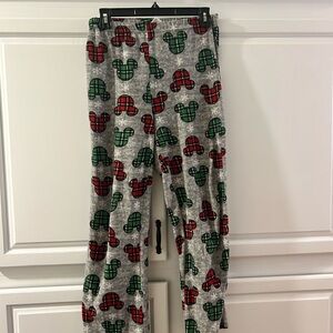 Plaid Mickey Mouse Kids Pajamas - Gray, Red, Green